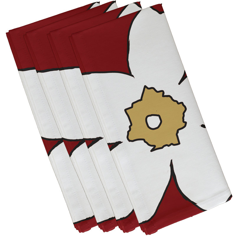 Serviette Brainard, L 18 po x L 18 po, Blanc cassé / bleu / pêche