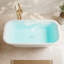Baignoire autoportante en acrylique blanc de 150 cm x 74 cm avec orifices de vidange et de trop-plein