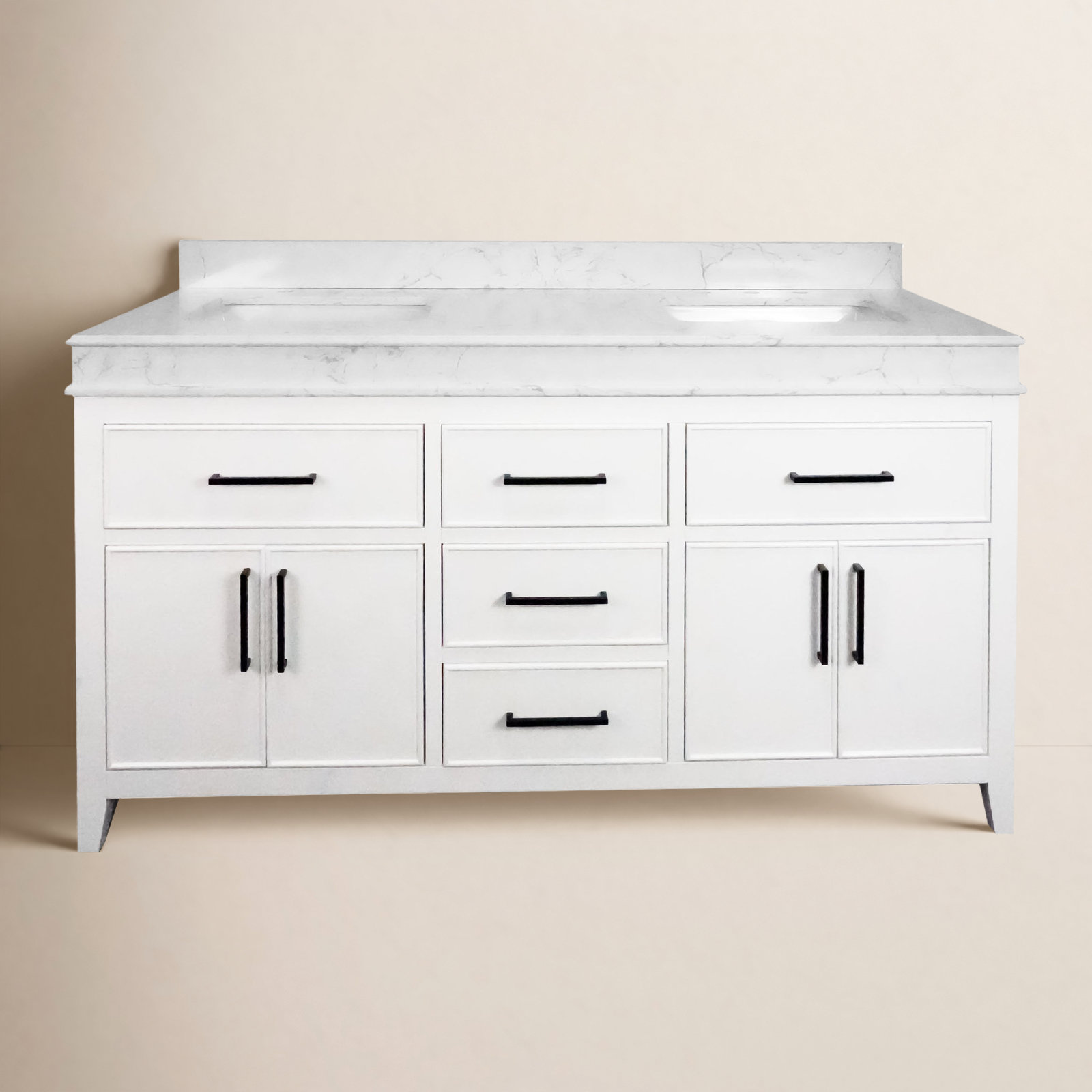 Bayla 60'' Double Bathroom Vanity, White