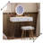 Table with Mirror Lamp,Dressing Table with 2 Drawers