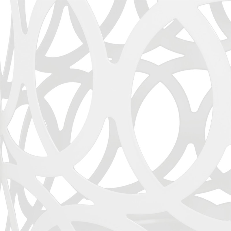 Table de bout d'extérieur en métal, Blanc