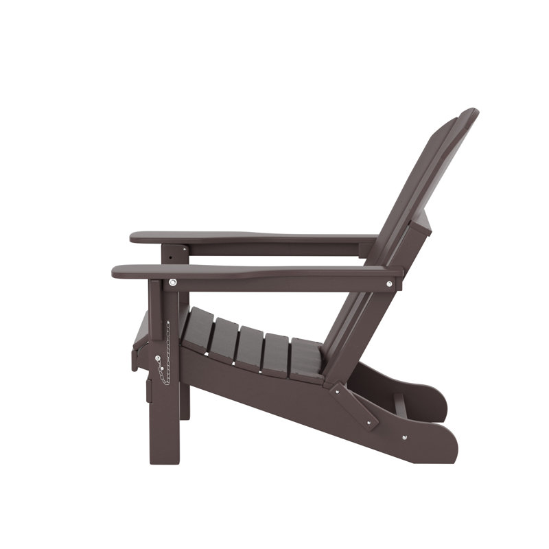 Chaise Adirondack pliante en PEHD Shawnna, Marron foncé