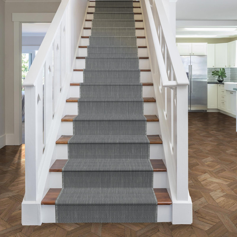Stair Runner Solid Colour Flatweave Area Rug, Runner 60 x 450 cm
