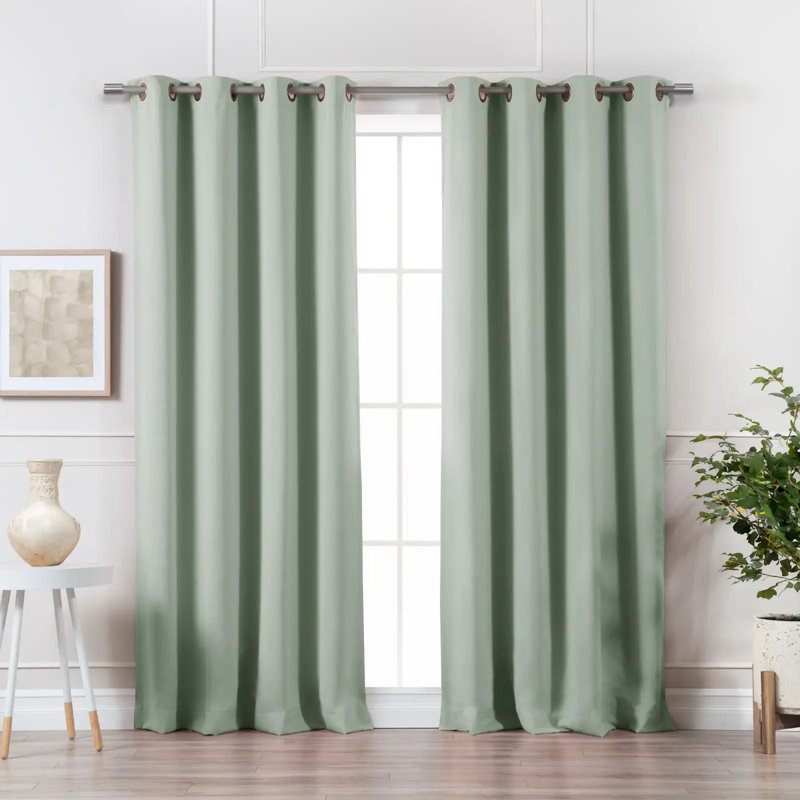 Paire de rideaux isolants avec œillets Adina Sevan, L 52 po x L 96 po, Vert mer