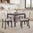 Square Modern Dining Table Set with 4 Upholstered Chairs, 5-Piece Wooden Kitchen Set for 4,330LBS Capacity??-1208604656