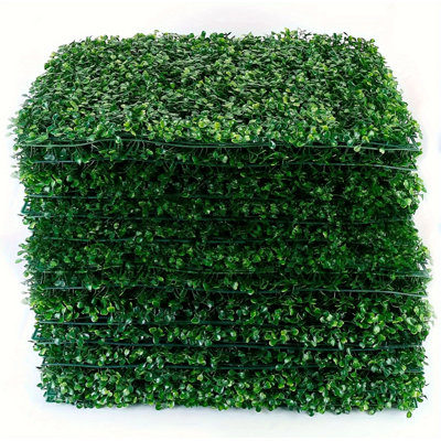24Pcs 24in*16in Artificial Boxwood Topiary Hedge Plant Grass Backdrop Fence Privacy Screen Grass Wall Decoration For Balcony Garden Fence