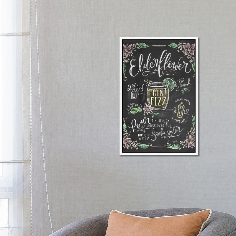 Amaretto Sour Recipe by Lily & Val - Floater Frame Print on Canvas, 66.04 cm H x 45.72 cm W, White Framed Canvas