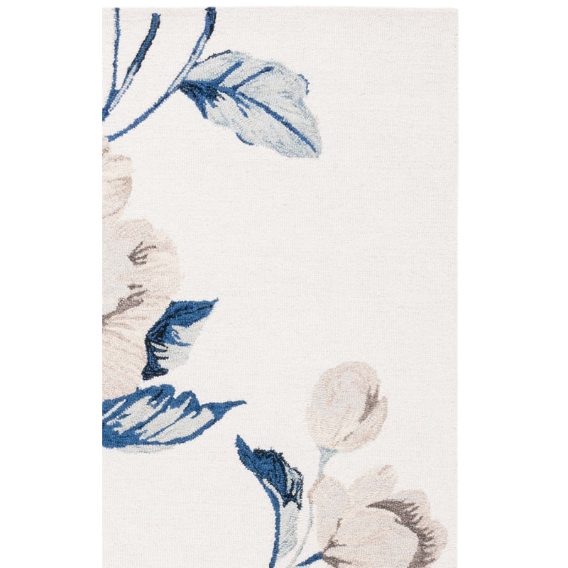 Shymier Hand Tufted Wool Pile Floral Rug, Rectangle 3' x 5'