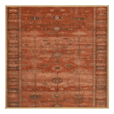 Machine Washable Overdyed Brown Area Rug