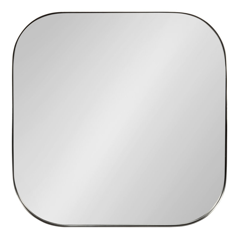 Slade Metal Flat Mirror, 24" x 24", Silver