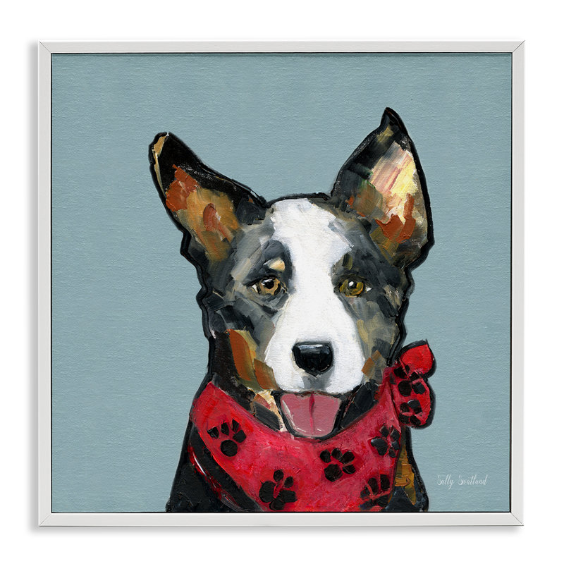 «Dog with Paw Bandana», estampe numérique, conception de Sally Swatland, H 12 po x l 12 po