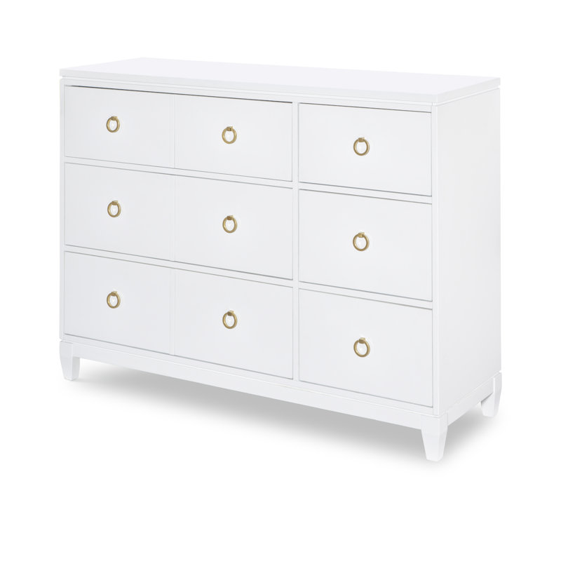 Arantxa Solid Wood 56'' W 6 - Drawer Dresser, White
