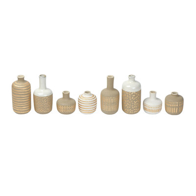 Vases en grès à motifs