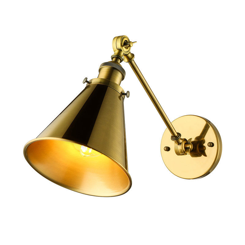 Lampe murale rétro en laiton antique