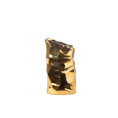 Ceramic Tall Round Vase Gloss Finish Gold