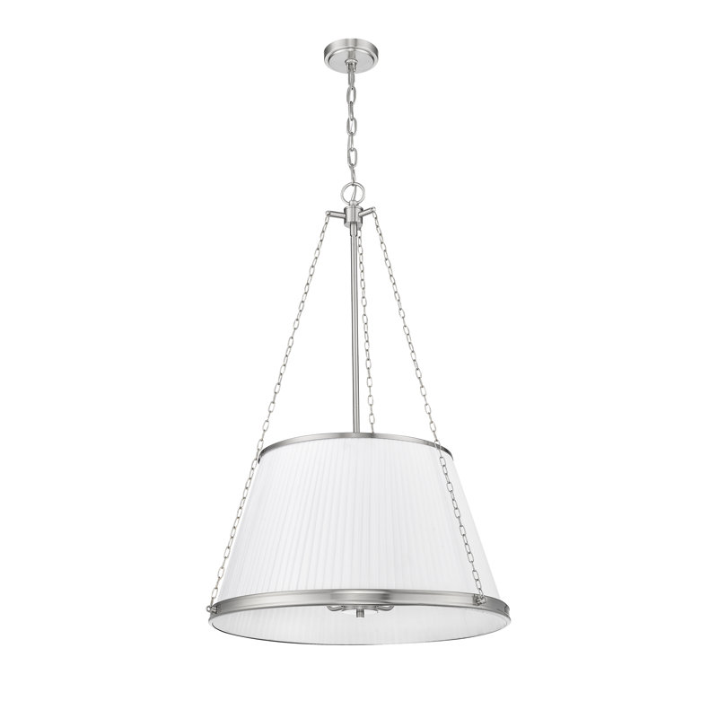Luminaire suspendu 24 pouces 6 lumières Michiel, Nickel brossé