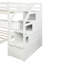 Lit mezzanine simple au-dessus d'un lit double standard avec escalier de rangement pratique, blanc-1478168216