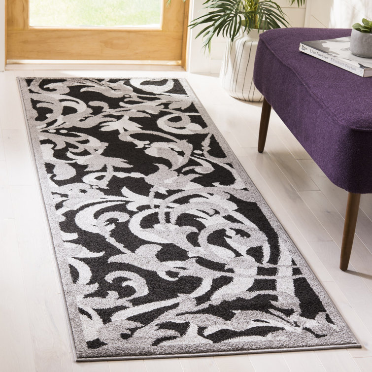 Ammundsen Floral Anthracite/Light Grey Area Rug