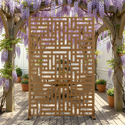 Panneau d'intimité en métal, l 4 pi x H 6 pi - autoportant ou mural, écran d'intimité pour l'intérieur et l'extérieur