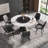 Ryding Modern Round Sintered Stone Dining Table with Rotating Tray-1229869830-1229869831
