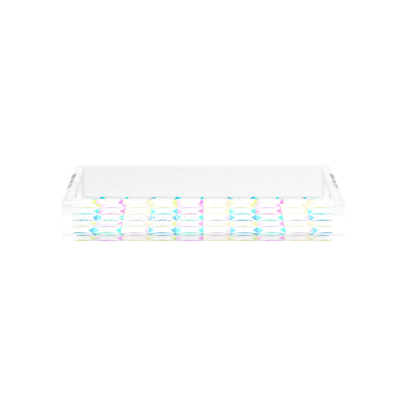 Truiq Happy Acrylic Rectangle Decorative Tray, 12.5"W x 7.75"D x 2"H