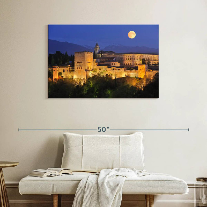 Rorry Full Moon At Alhambra Palace, 26" H x 39" W