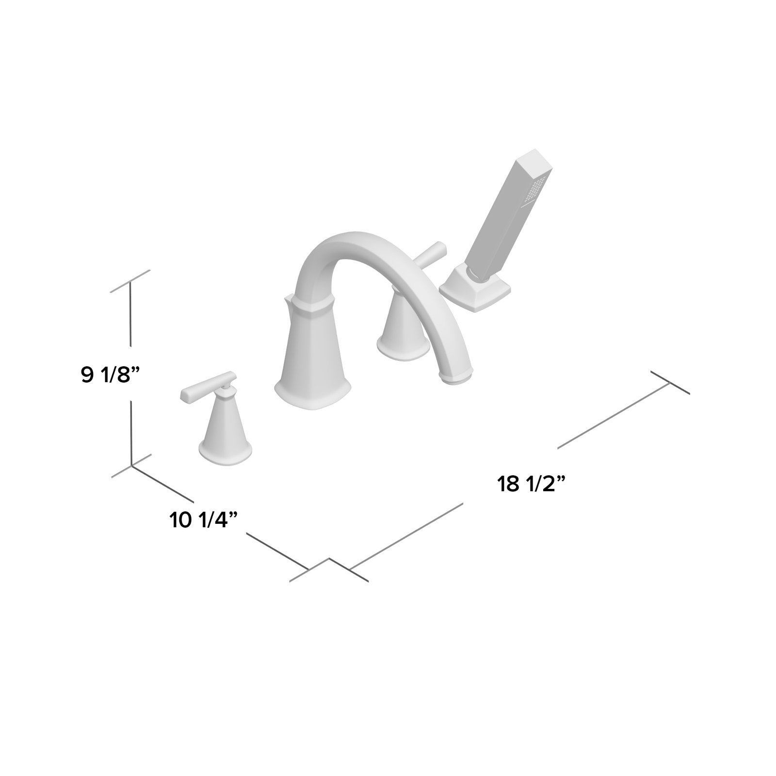 Edgemere Deck Roman Tub Faucet with Diverter, Brushed Nickel