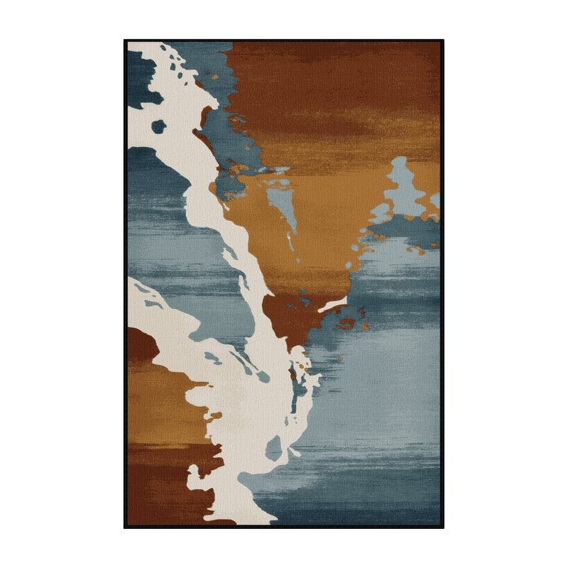 Tapis aquarelle lavable à la machine, Rectangulaire 8 pi x 12 pi