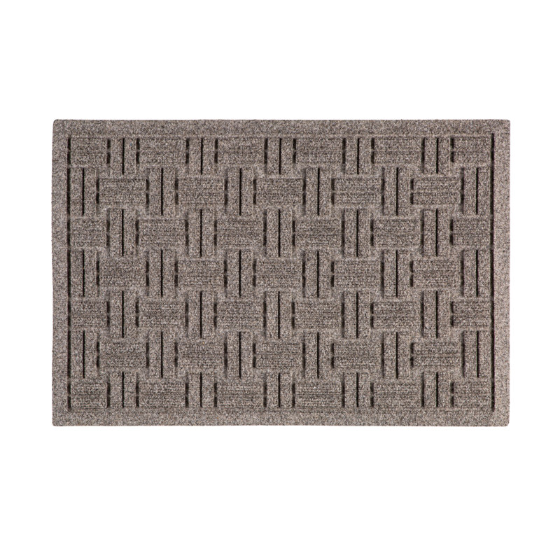 Kaylei Non-Slip Geometric Outdoor Doormat, gris