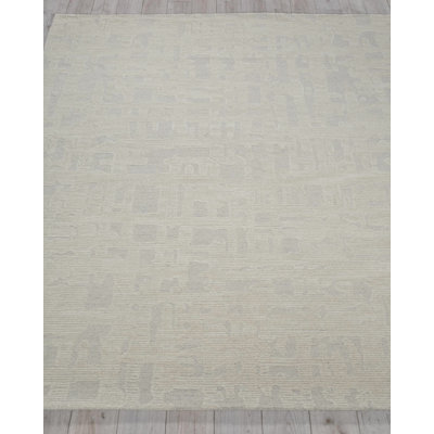 Exquisite Rugs Park City Handmade Hand-Tufted New Zealand Wool On Canvas Silver/Ivory Area Rug