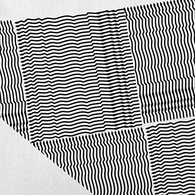 Geometric Outdoor Reversible Throw Pillow, Raven Black