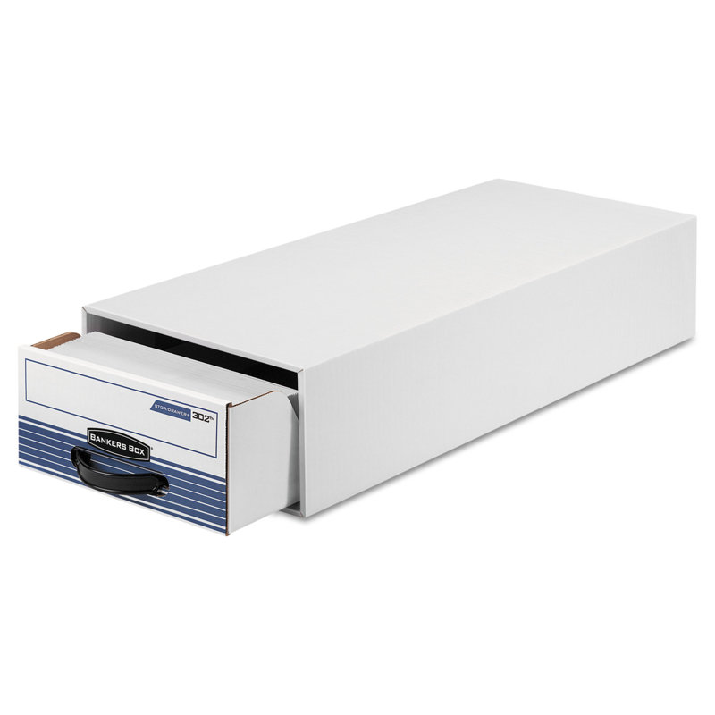 White and Blue Corrugated Paper Stackable Drawer Cabinet
