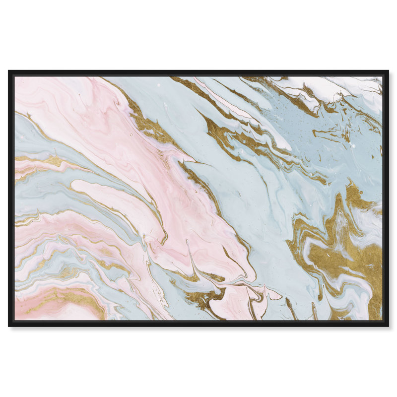 Pastel Geode - Impression sur toile, Cadre noir, H 10 po x l 15 po