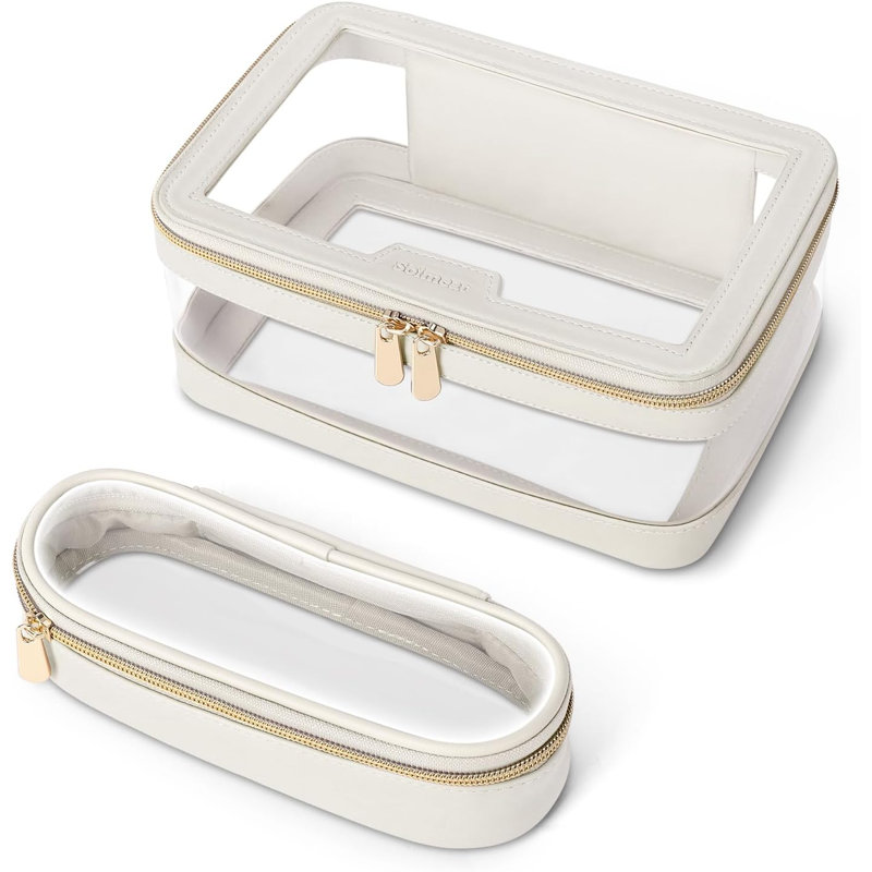 Trousse de maquillage transparente avec trousse de maquillage