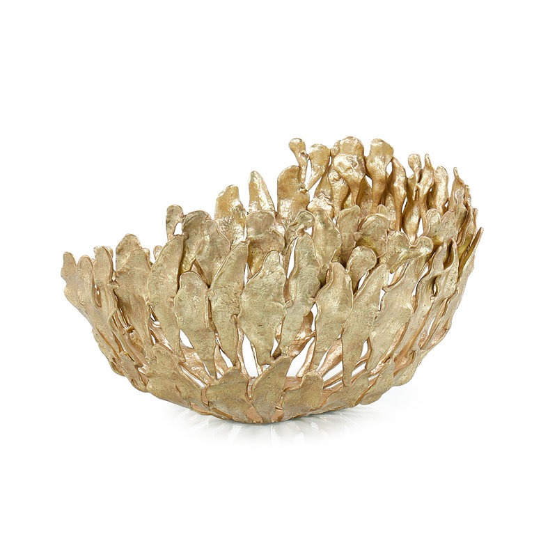 Grand bol à plumes, laiton