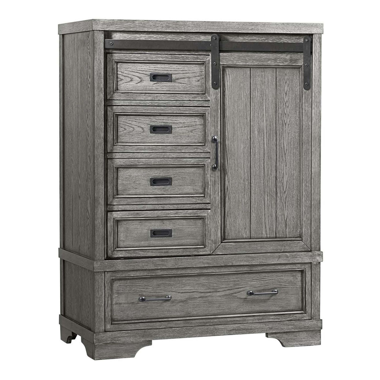 Danbury Traditional Wood Chifferobe, Brushed Pewter