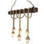 Lustre rustique fait à la main, pin massif, 39,4 x 47,2 x 5,9 pouces | 6 x douilles E27, 40 W maximum | Élégante couleur noyer, design de fantaisie moderne | Parfait pour l'éclairage de la salle à manger, du salon et du vestibule