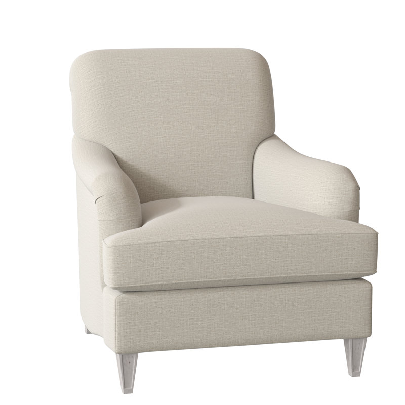 Bristol Upholstered Armchair, White Caps Fog, Bisque