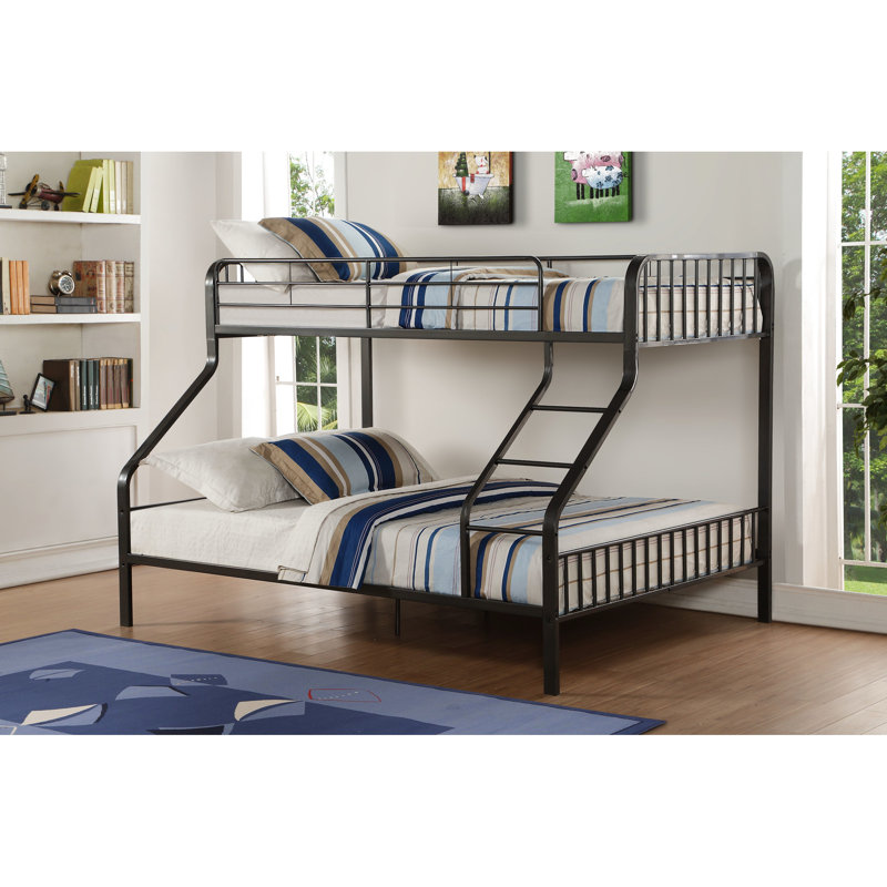 Lit superposé bronze industriel, choix de lits simples TG / grand lit, structure en métal, système de lattes, garde-corps, capacité de 330 lb pour chaque lit à tache parallèle avec apparence, disponibilité, avant par