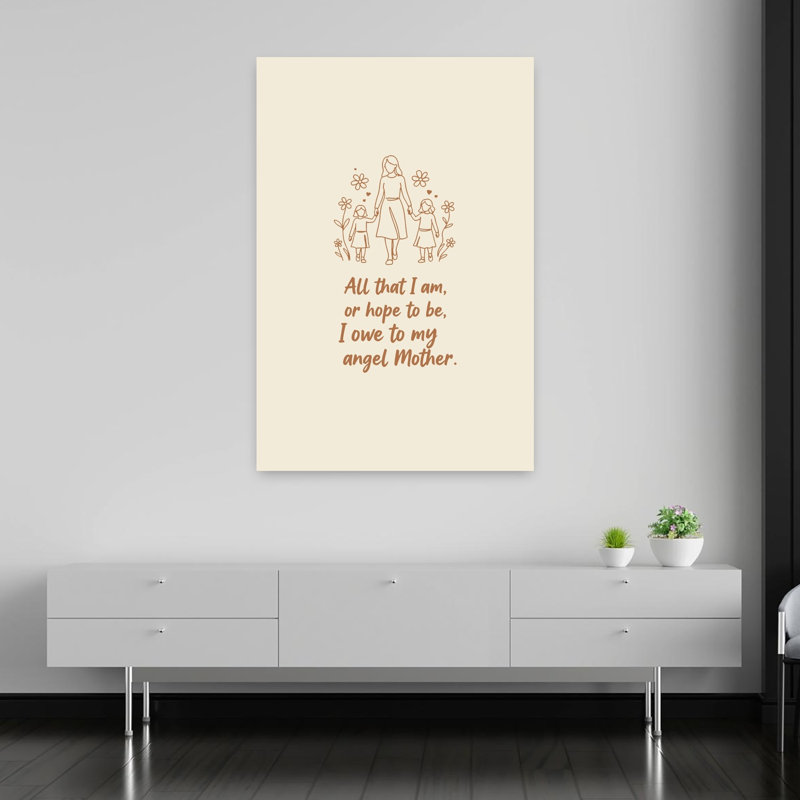 Loving Mother Daughter Bond Minimalist Abstract Wall Art Print, 152.4cm H x 101.6cm W