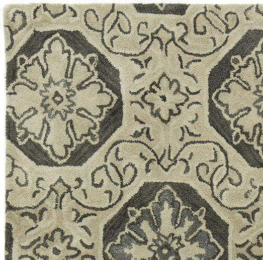 Mckenzie Wool Area Rug in Beige/Gray, 9'6" x 13'
