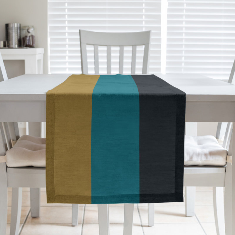 Cleveland Throwback Football Stripes Table Runner, 72" L x 16" W, Cotton Blend