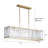 4-Light Rectangle Crystal Kitchen Island Light