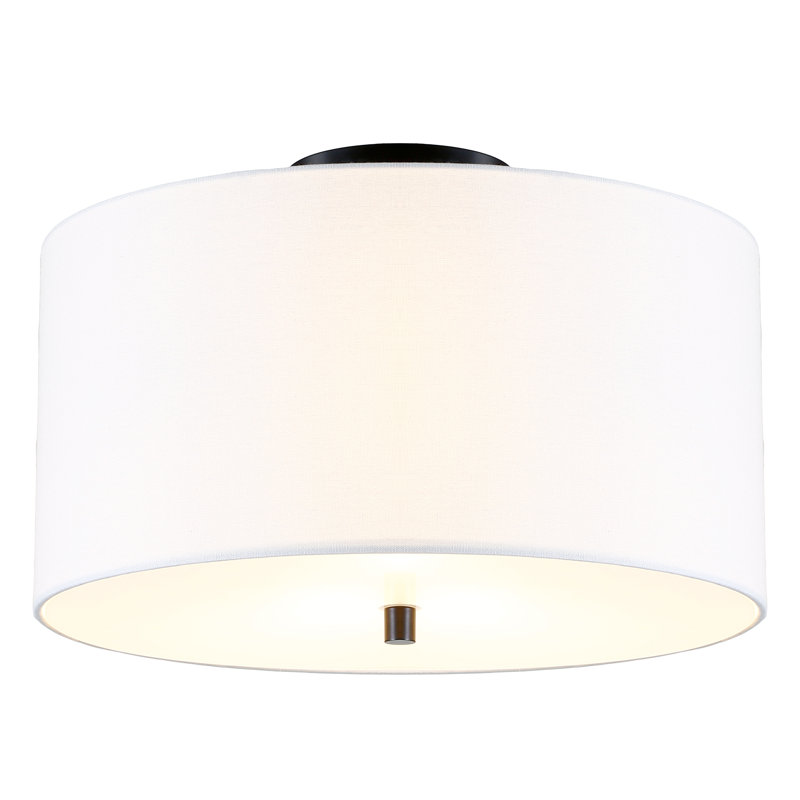 Plafonnier semi-encastré 1 lumière Ellis, Noir, noir, noir, noir, H 10,13 po x l 16 po x P 16 po