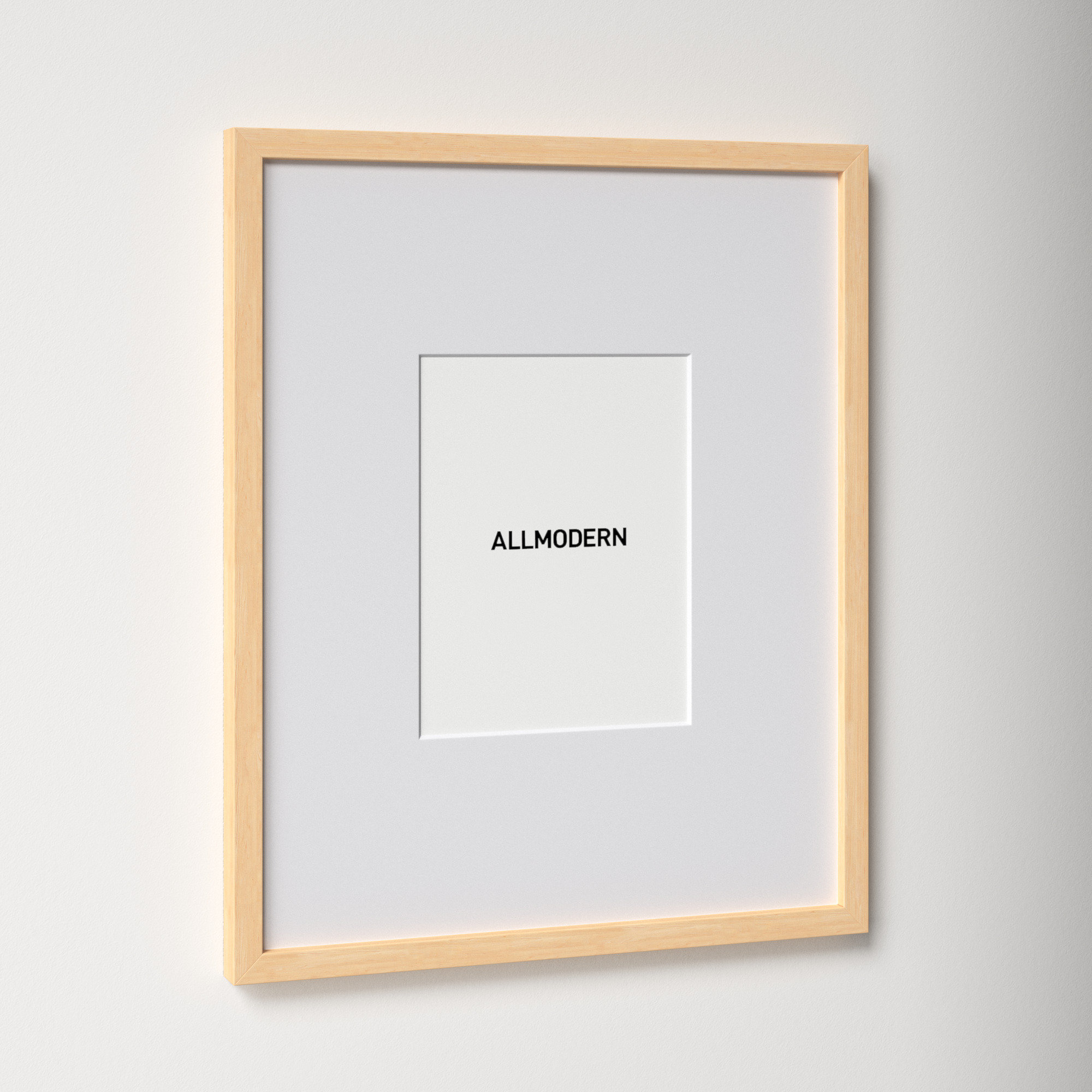 Capullo Wood Matte Picture Frame with Mat, 12" x 18", Natural, 18" x 24"