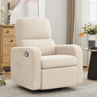 Fauteuil inclinable et pivotant à bascule pivotant 36 po avec accoudoirs plus larges et double poche Reiby