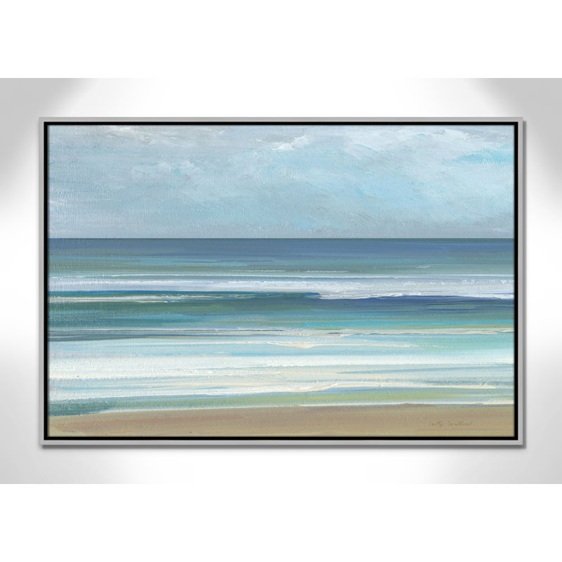 «Gentle Waves I» par Sally Swatland, Argent argent, H 25,5 po x l 37,5 po