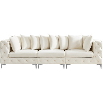 Tremblay 108" Velvet Square Arm Modular Sofa