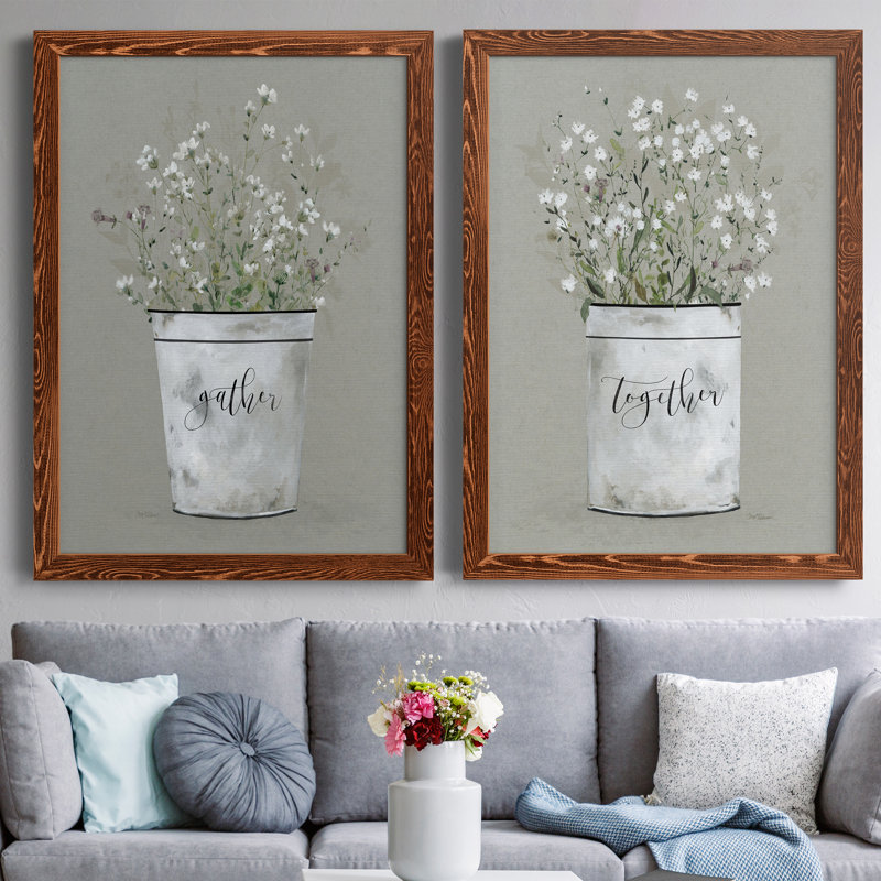 Bouquet de grâce, ensemble de 2 photos sur toile, H 44 po x l 31 po x P 1 po, Cadre en érable
