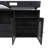 Kitchen Island With Extendable & Rotating Table, Mdf With Marble Veneer Retro Design, 4 Drawers & Glass Door Cabinets With Built-In Socket, Expandable Dining Station For 2-4 Person-129490341